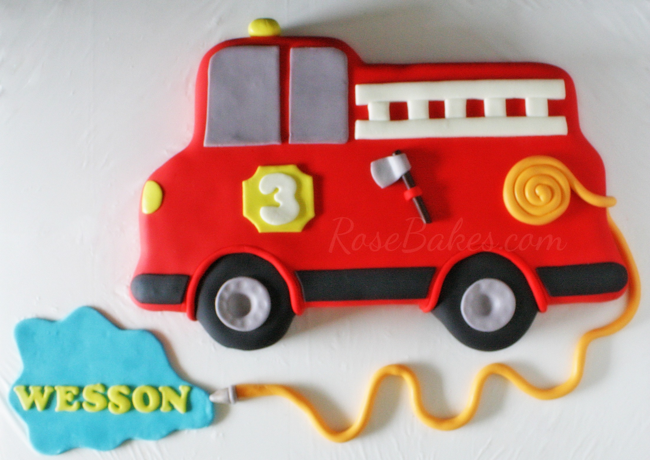 Fire Truck Birthday Sheet Cake