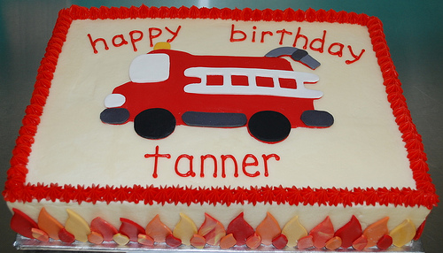 Fire Truck Birthday Sheet Cake