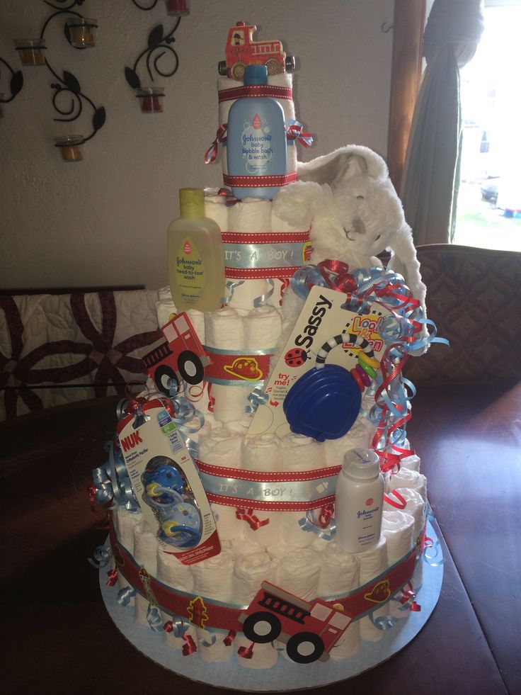 Fire Truck Diaper Cake