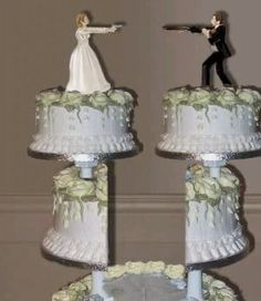 Gun Wedding Cake Topper