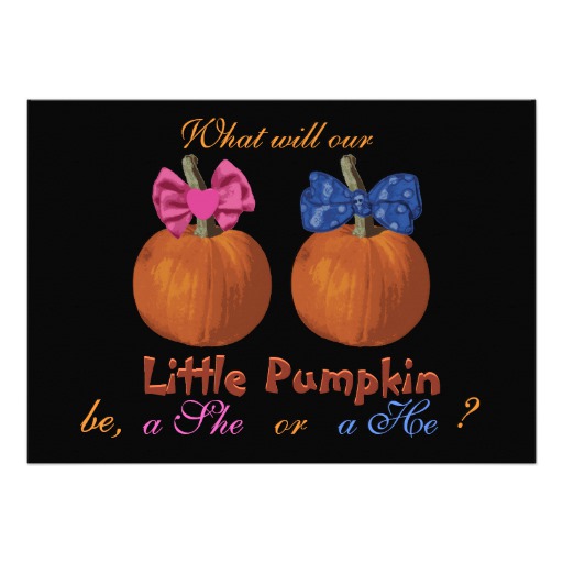 Halloween Baby Gender Reveal Invitations