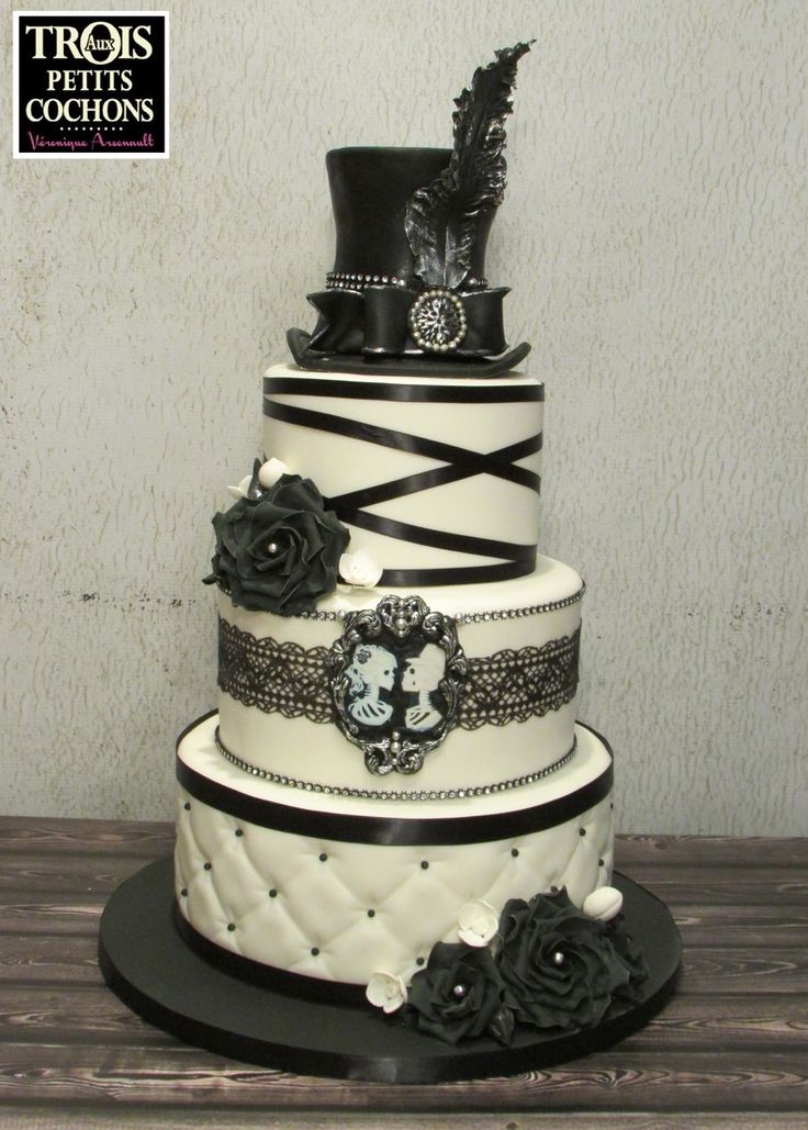 Halloween Skull Wedding Cake