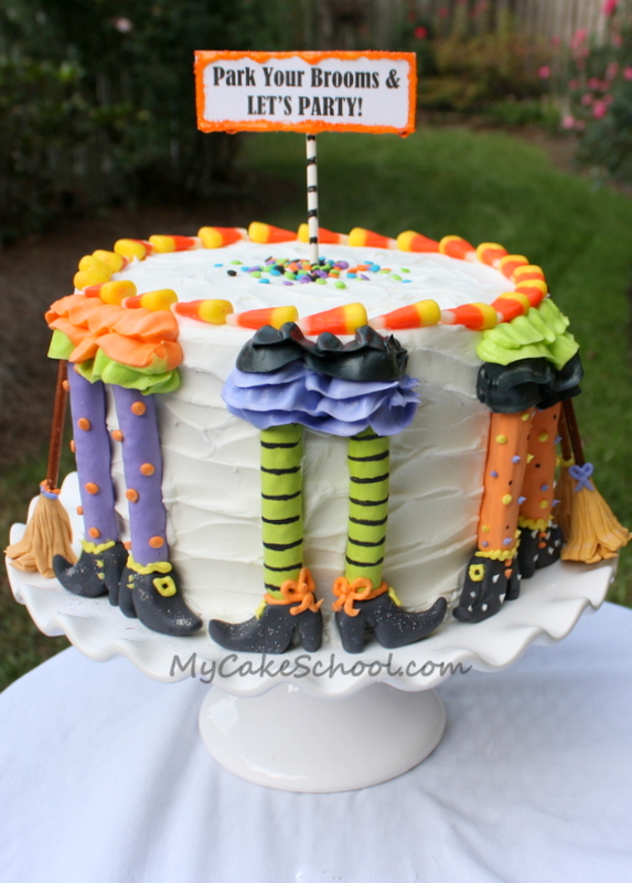 Halloween Witch Leg Cake