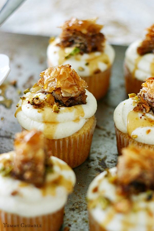 Honey Baklava Cupcakes