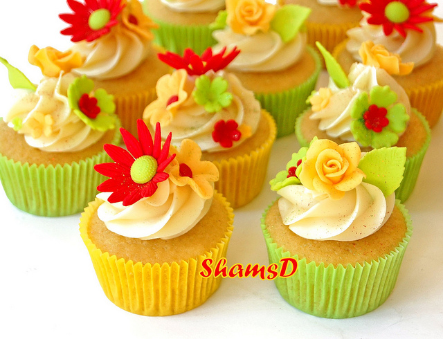 Lime Green and Orange Cupcakes