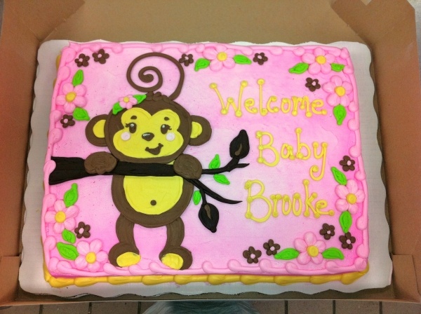 Monkey Girl Baby Shower Cake