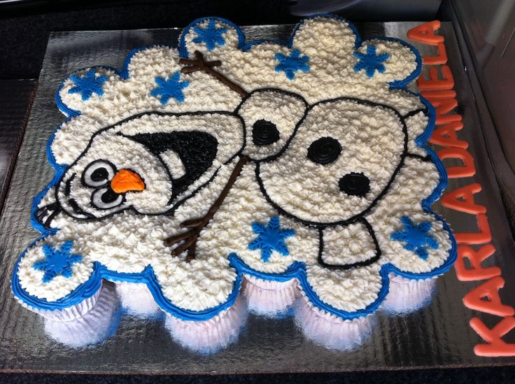 Olaf Pull Apart Cake Cupcakes