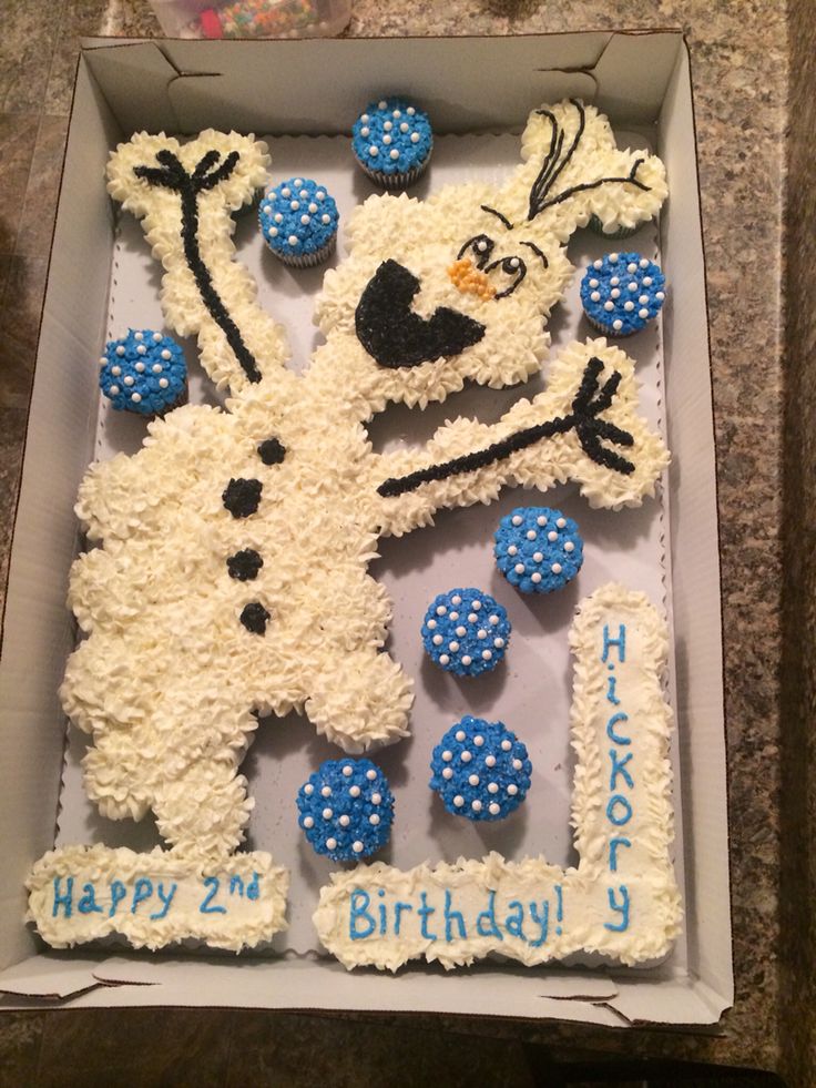 Olaf Pull Apart Cake Cupcakes