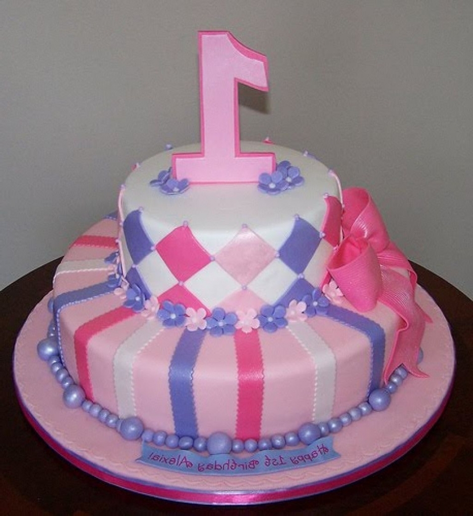 One Year Old Girl Birthday Cake