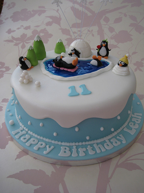 Penguin Birthday Cake