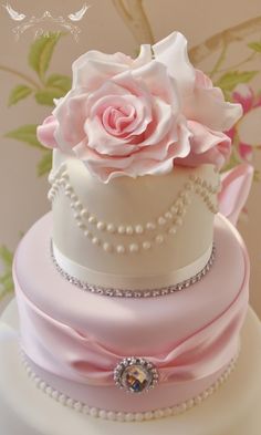 Pink Diamonds and Pearls Birthday Cake