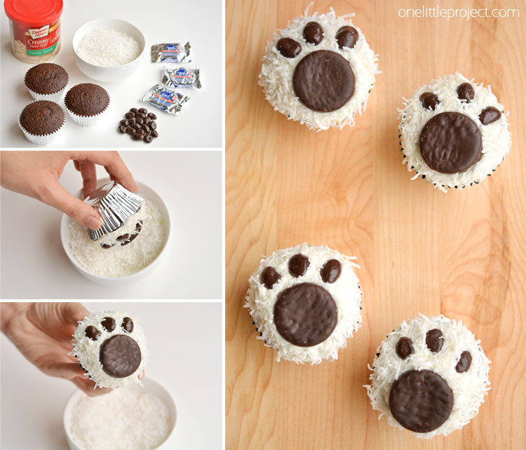 Polar Bear Paw Cupcakes