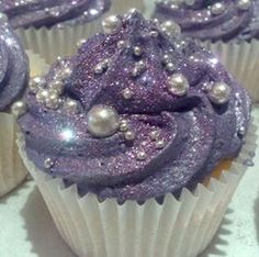 Purple Cupcakes with Glitter