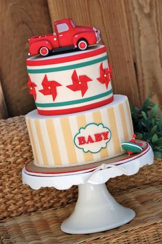 Vintage Truck Baby Shower Cake