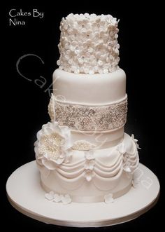 Wedding Cake with Pearls and Diamonds