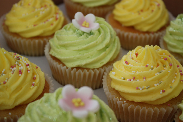 Yellow and Green Cupcake Cake