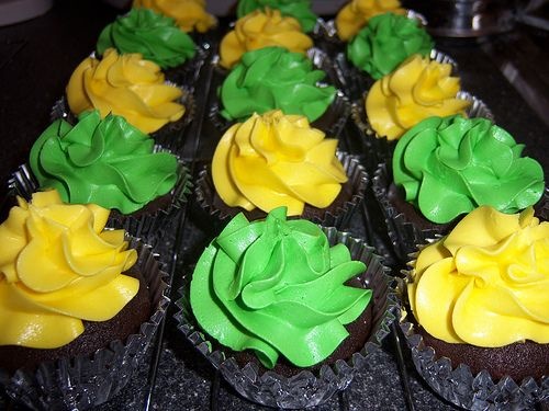 Yellow and Green Cupcake