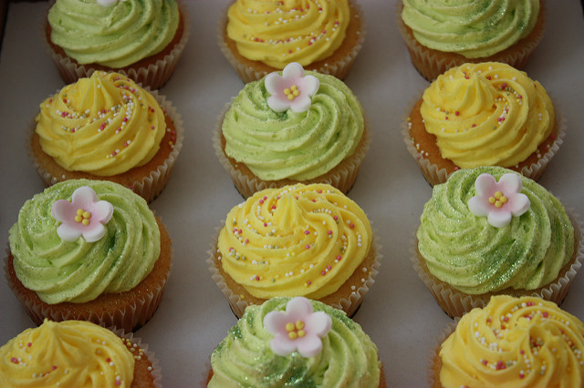 Yellow and Green Cupcake