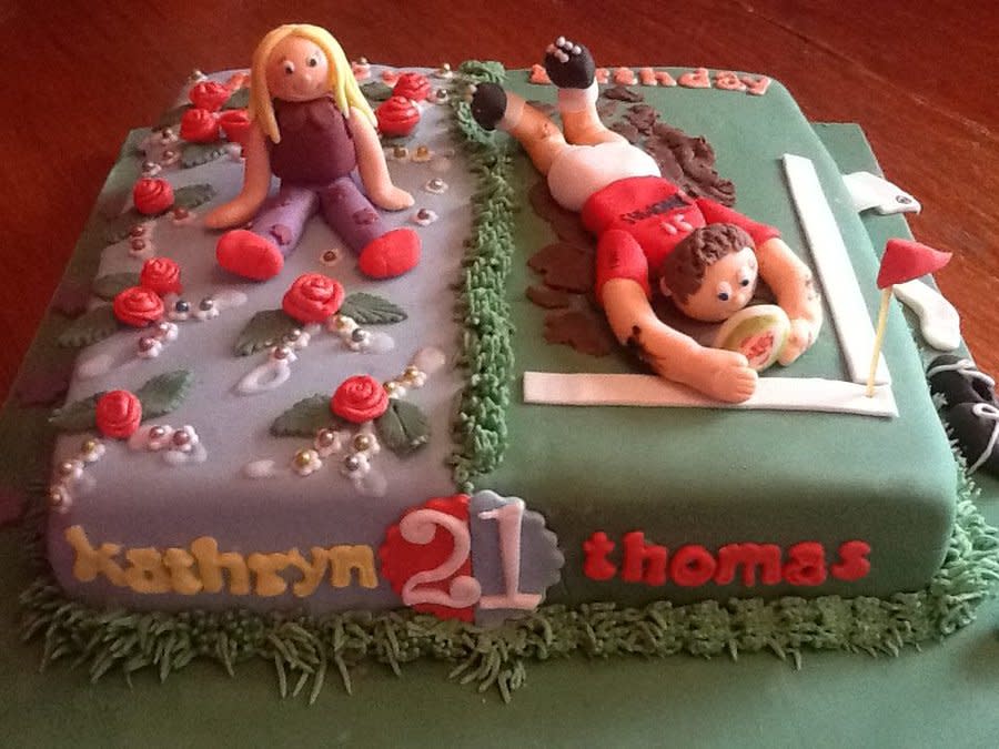 21st Birthday Cake Twins