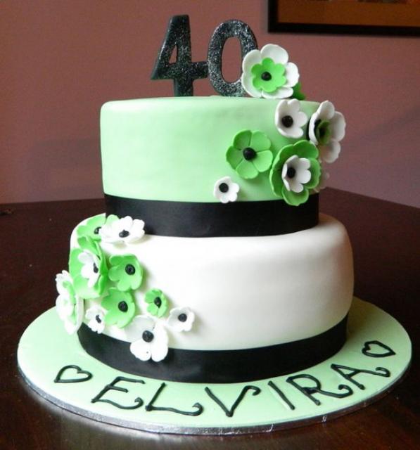 40th Birthday Cake Green