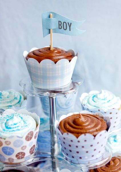 Baby Boy Shower Cupcakes