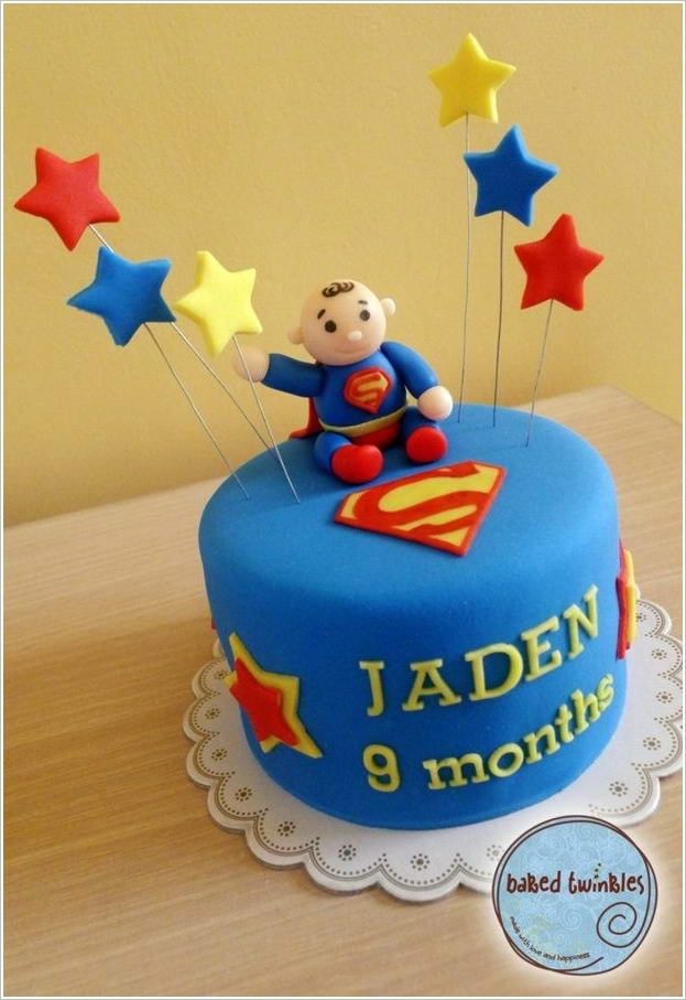 Baby Superman Birthday Cake