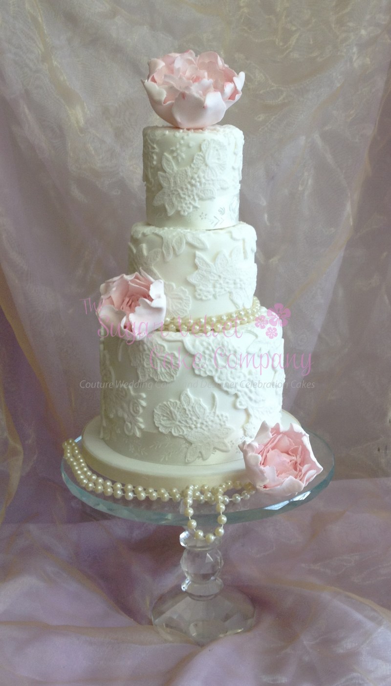 Beautiful Lace Wedding Cake
