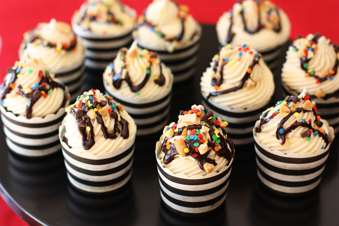 Birthday Cupcakes with Candy Bars