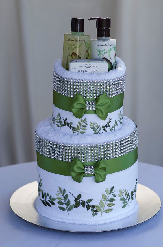 Bridal Shower Towel Cake Centerpiece