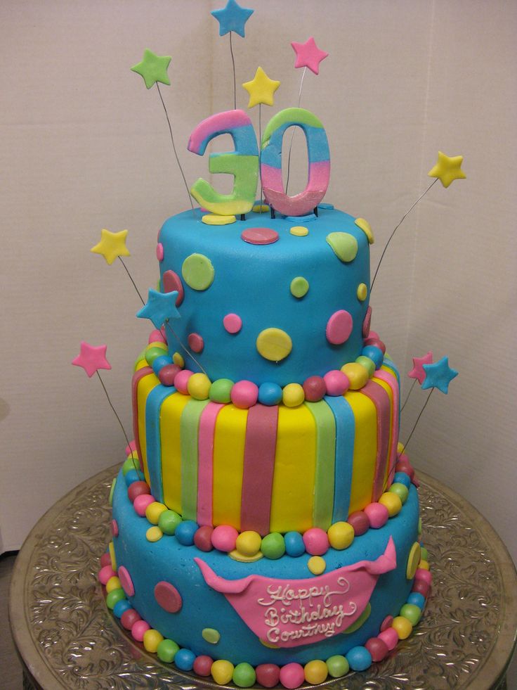 Bright Colors Birthday Cake