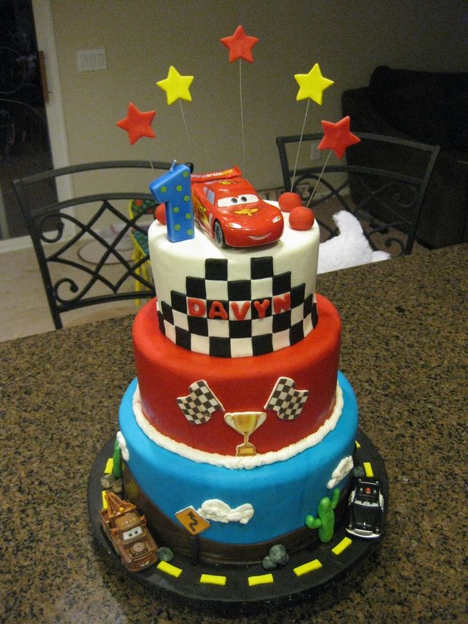 Car for 1 Year Old Boy Birthday Cake