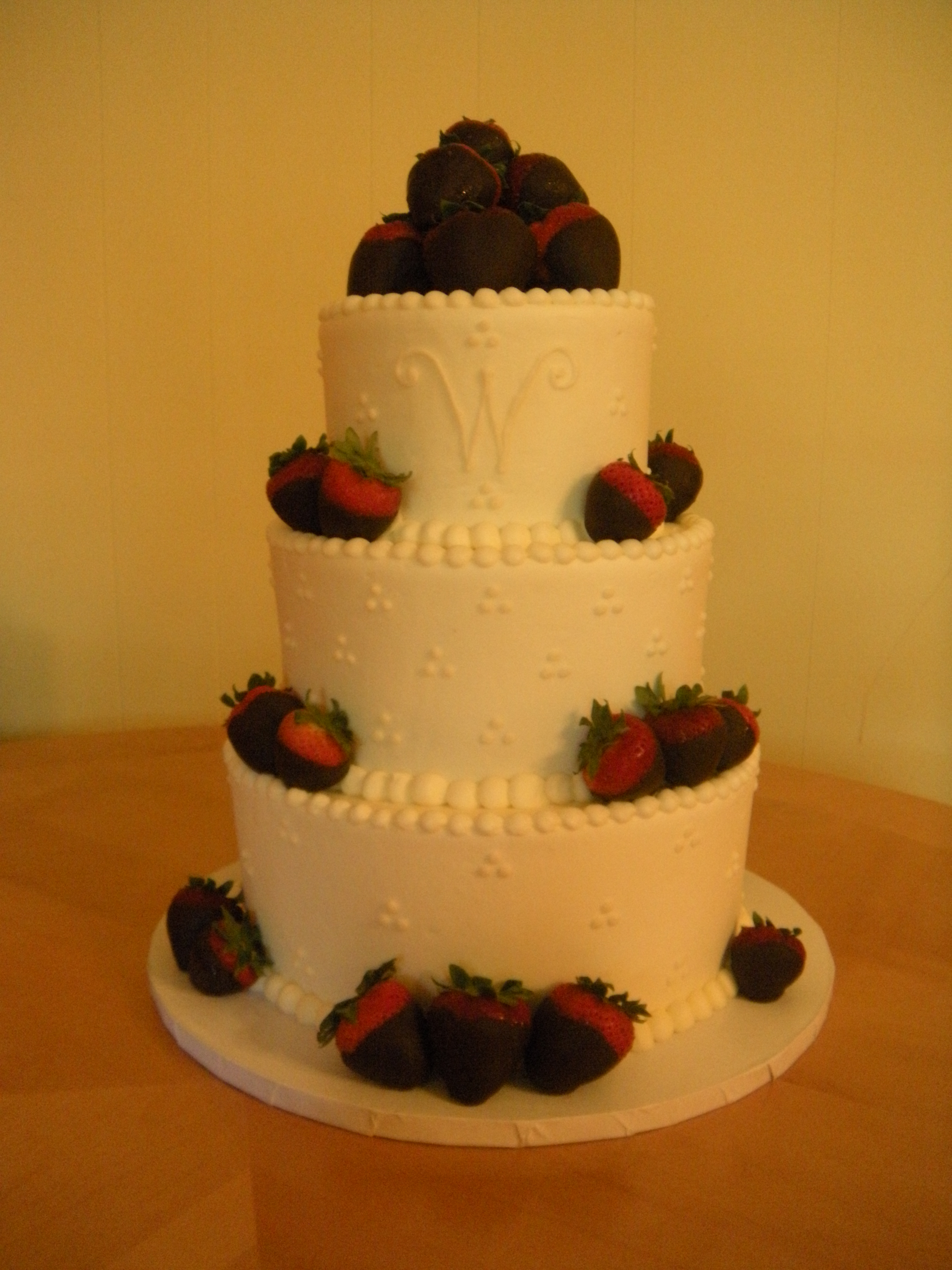 Chocolate Wedding Cake with Strawberries