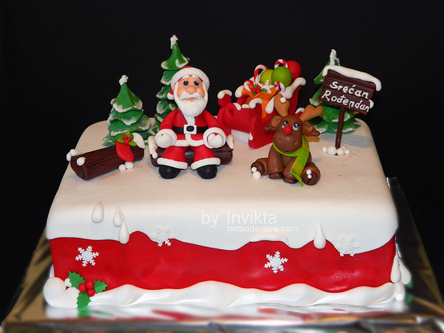 Christmas Themed Birthday Cake