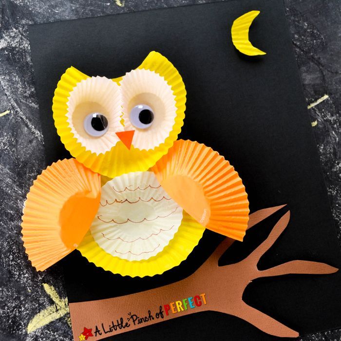 Cupcake Liner Owl Craft