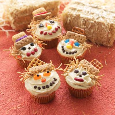 Fall Scarecrow Cupcakes