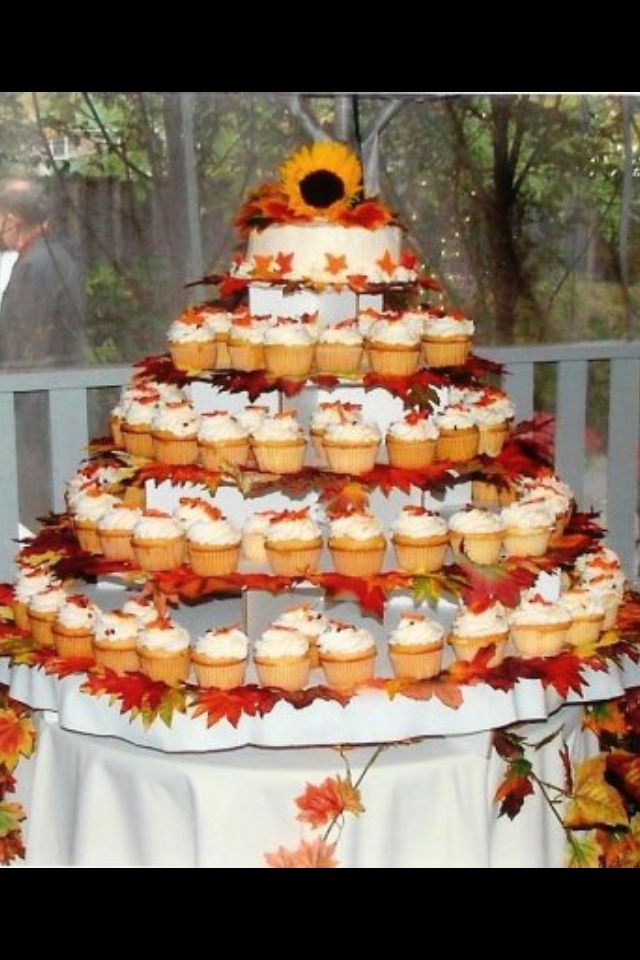 12 Fall Into Cake Cupcakes Photo Fall Leaf Cupcake Cake Fall