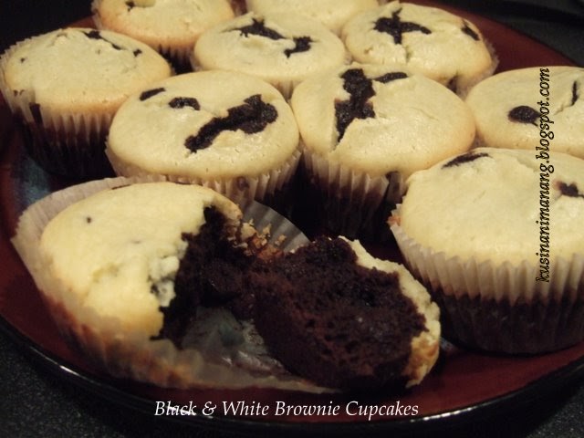 Ghirardelli Brownie Cupcakes Black and White