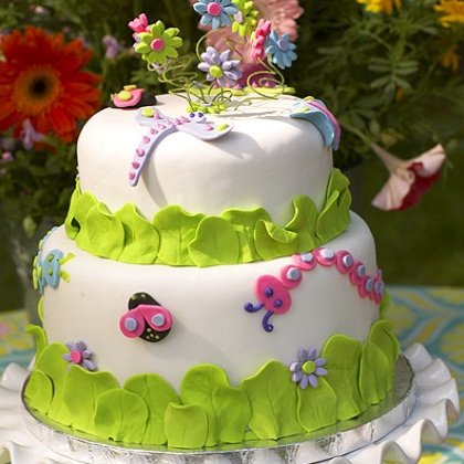 Girl Birthday Cake with Flowers