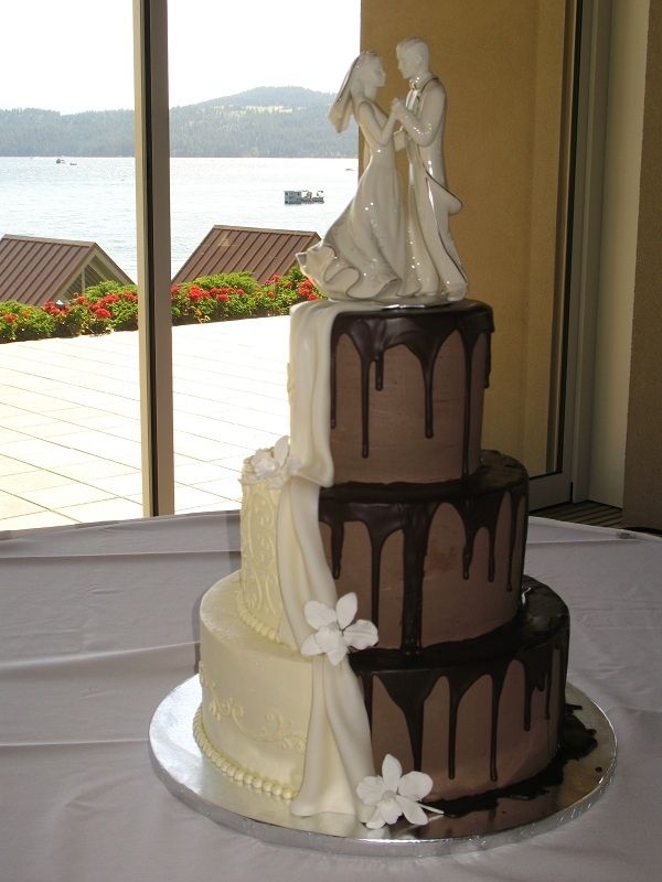 Half Chocolate Wedding Cake