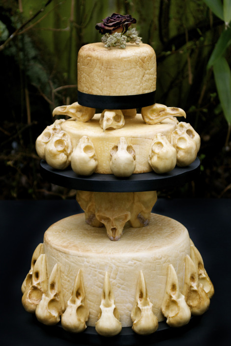 Halloween Skull Wedding Cake