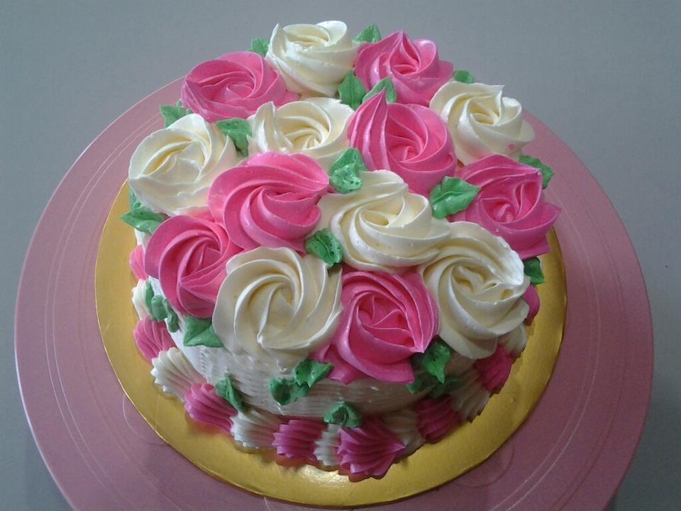 Happy Birthday Cake with Flowers