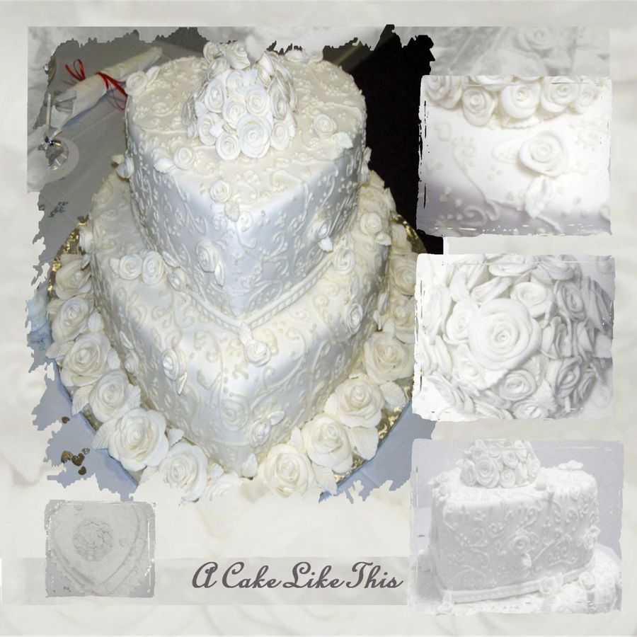 Heart Scroll Wedding Cake