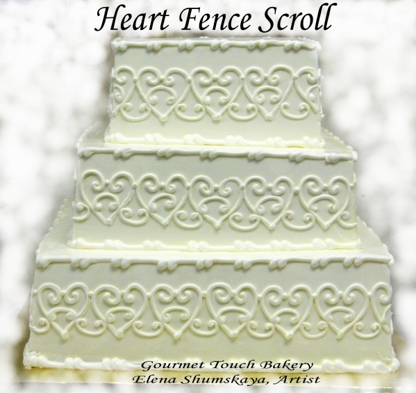 Heart Scroll Wedding Cake