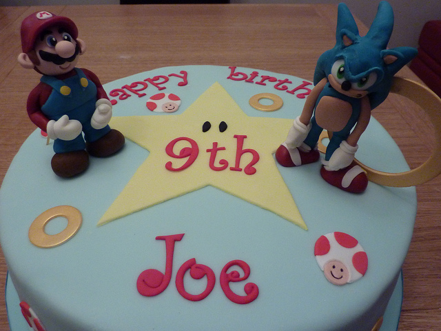 Mario and Sonic Birthday Cake