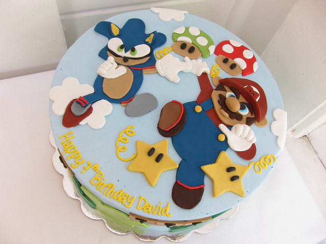 Mario and Sonic Birthday Cake