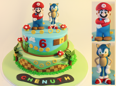 Mario and Sonic Birthday Cake