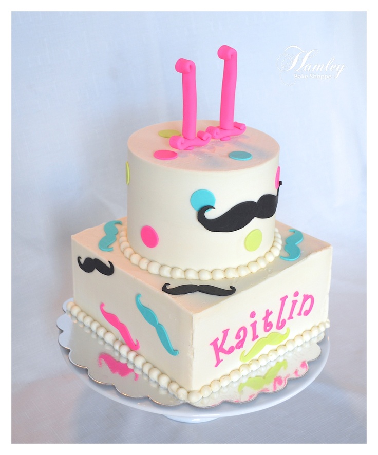 Mustache Birthday Cake