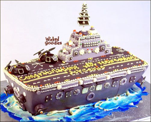 Navy Ship Birthday Cake