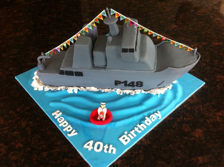 Navy Ship Birthday Cake