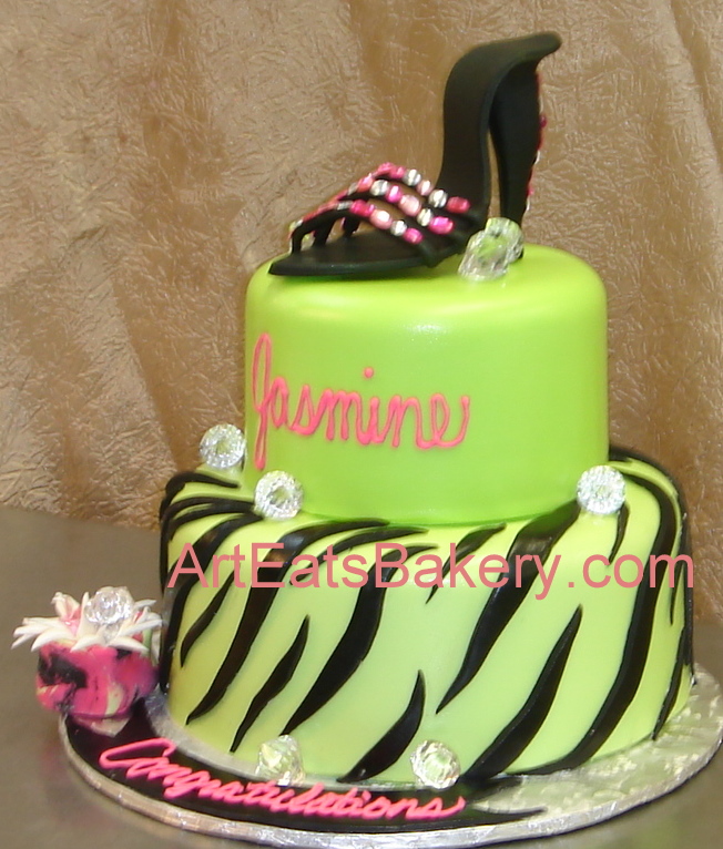 Neon Green and Black Birthday Cakes